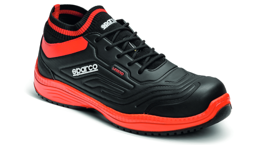 SPARCO Zapatos de seguridad ligeros de trabajo para hombre Copa S1P Albert  Negro/Rojo Talla 38 de la UE